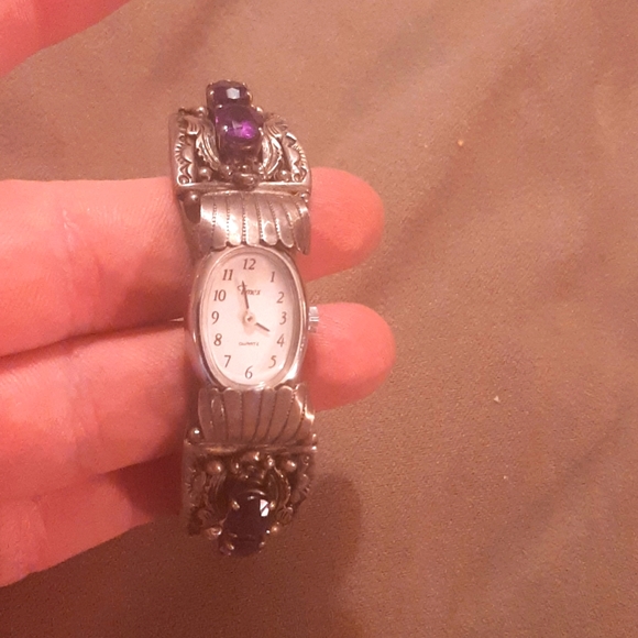 MCM sterling amythest watch band, signed - Picture 1 of 5